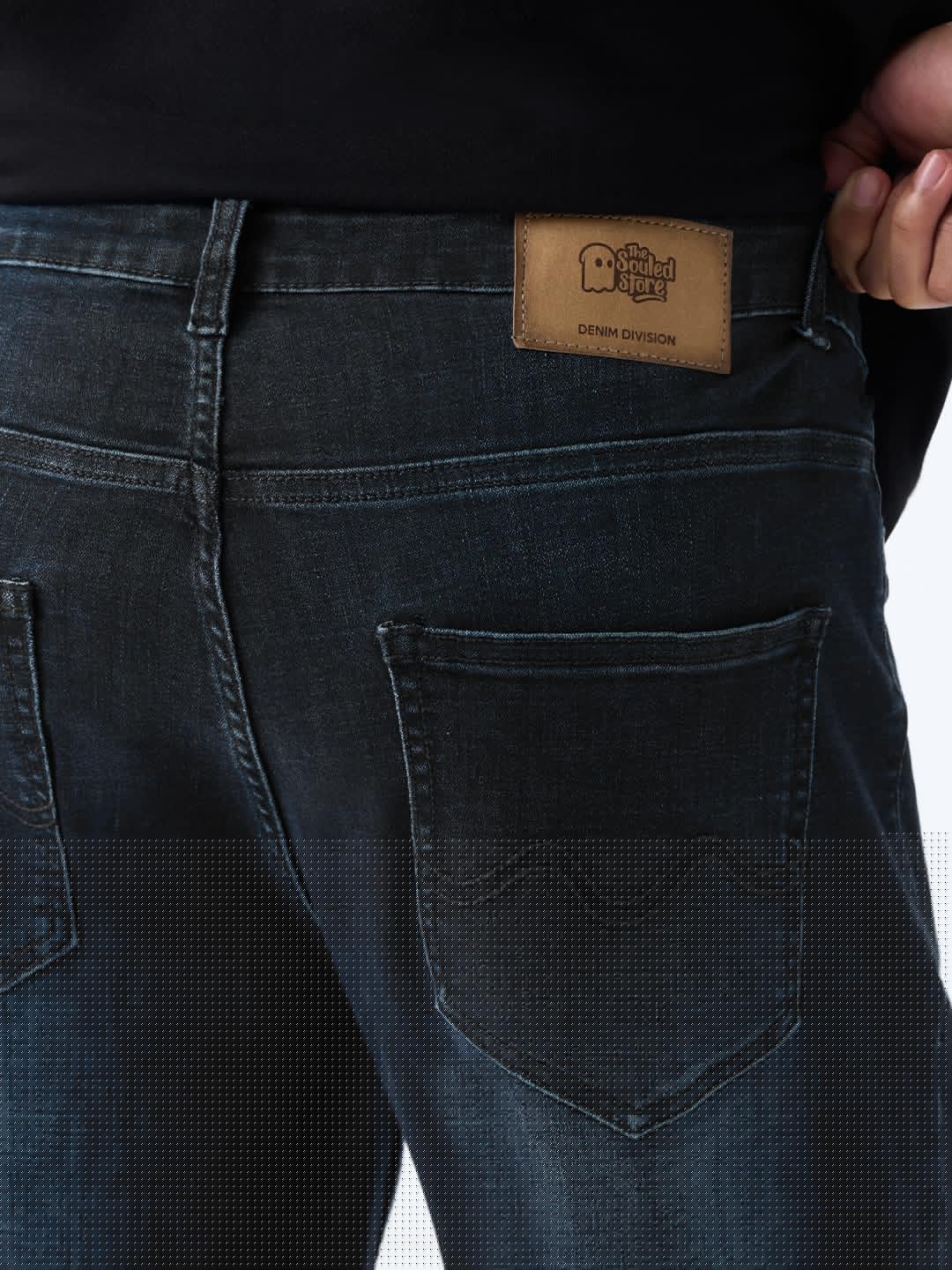The Souled Store Bootcut Denim: Indigo Blue Men and Boys Zip Fly Indigo Blue Vintage Fade Washed Cotton Blend Bootcut Fit Lightweight Everyday All-Season Comfort Stretch Denim Jeans