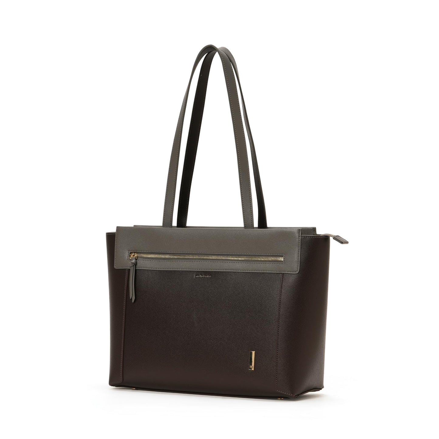 Mokobara | The Dawn Tote Shoulder Bag Fits Upto 14" Laptop, Perfect for Work & Daily Use, Crafted with Vegan Leather, Designed for Women (Black Coffee)