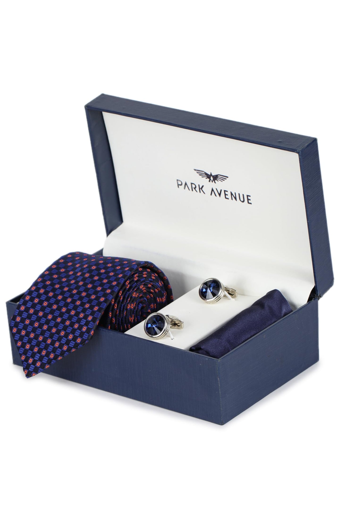 Park Avenue MULBURRY SILK TIE + POCKET SQUARE +CUFFLINK GIFTSET (PZYG03404-B6_)