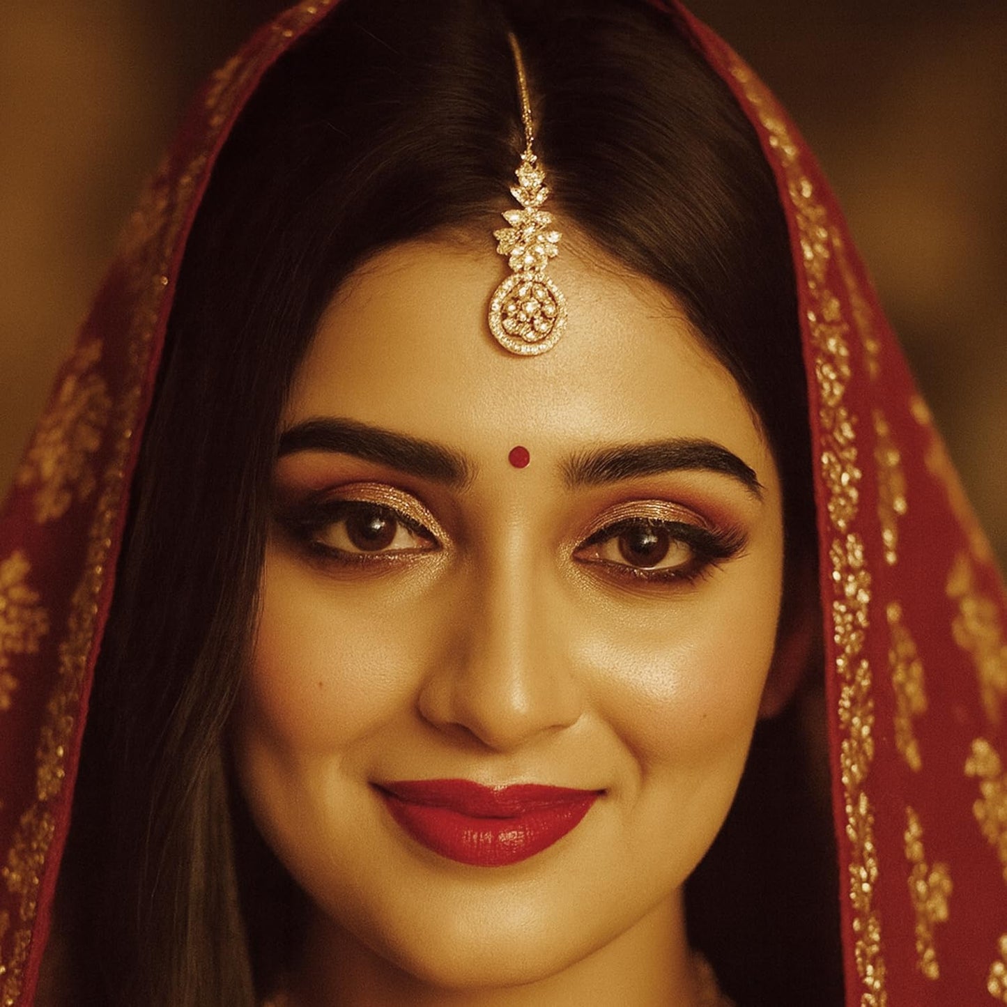 Touchstone Indian Bollywood Exemplary Floral Filigree Rhinestone Designer Jewelry Mangtika Head Accessory In Antique Gold Tone For Women.