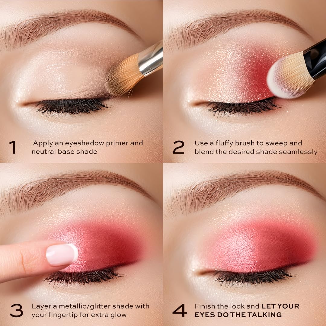 Makeup Revolution Forever Flawless Palette Cherry Rebel Red – Bold Reds & Pinks – Intense Pigmentation & Blendability