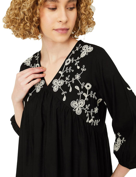 Max Women's Regular Fit Tunic (EMBSK42010BLACK_Black