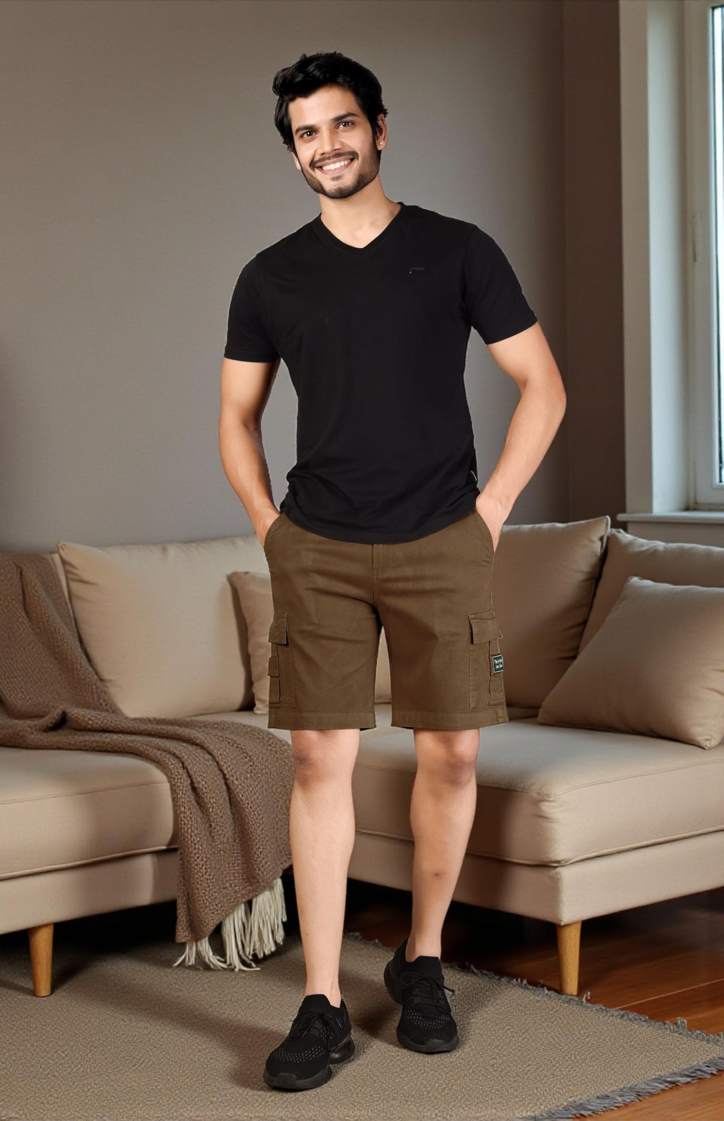 RynoGear Men's Shorts || Cotton Casual Shorts for Man || Shorts Pant for Men Brown