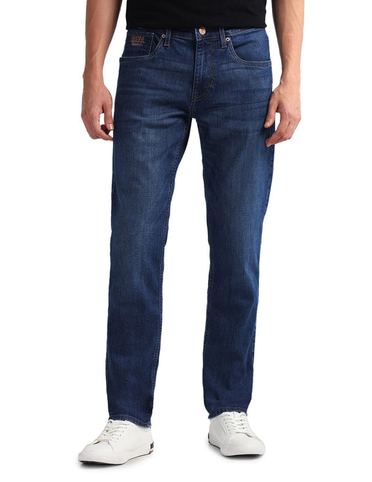 U.S. POLO ASSN. Men's Brandon Slim Tapered Fit Mid Rise Jeans (UDJENO1807_Blue_30)