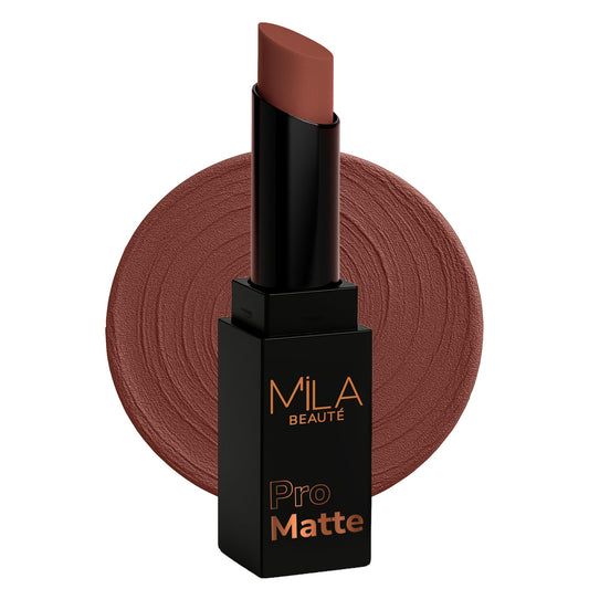 Mila Beauté Pro Matte Lipstick | Highly Pigmented & Long lasting | Semi Matte Finish | Light Weight Lipstick | Single Swipe Application | Luxurious Lip Color | Shade - (Zeenat, 4.2g)