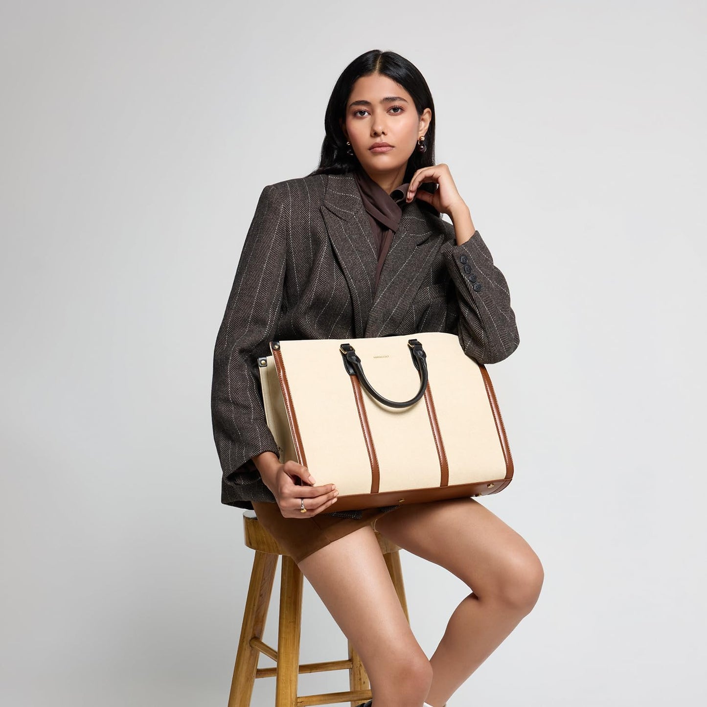 Miraggio Beverly Canvas Laptop Tote Bag | Fits Upto 16 Inches Laptop | Shoulder Bag For Women Office Use | Office Bag For Women Stylish