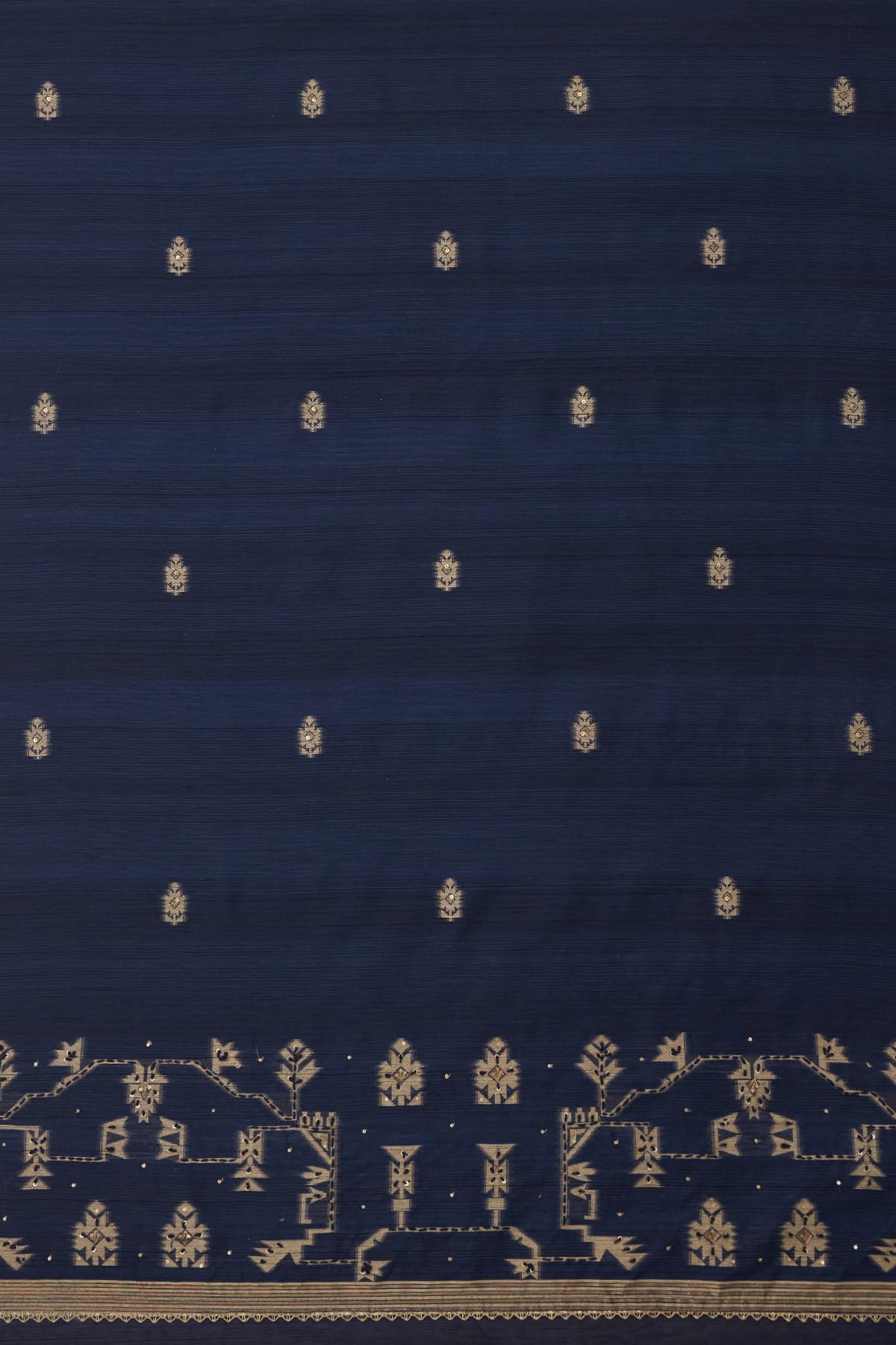 Soch Womens Navy Blue Chanderi Woven Design Unstitch Dress Material With Sequins