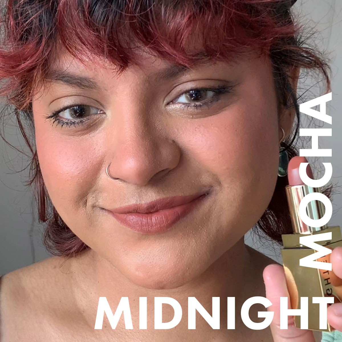 DAUGHTER EARTH Midnight Mocha Natural Lipstick | Vegan Plant Based Highly Pigmented Lip Color | Creamy Velvet Phytonutrient Lip Stick With Vitamin E & Bakuchiol | Natural With UV Protection | 4g