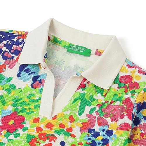 United Colors of Benetton Regular Fit Johny Collar Floral Polo Dress