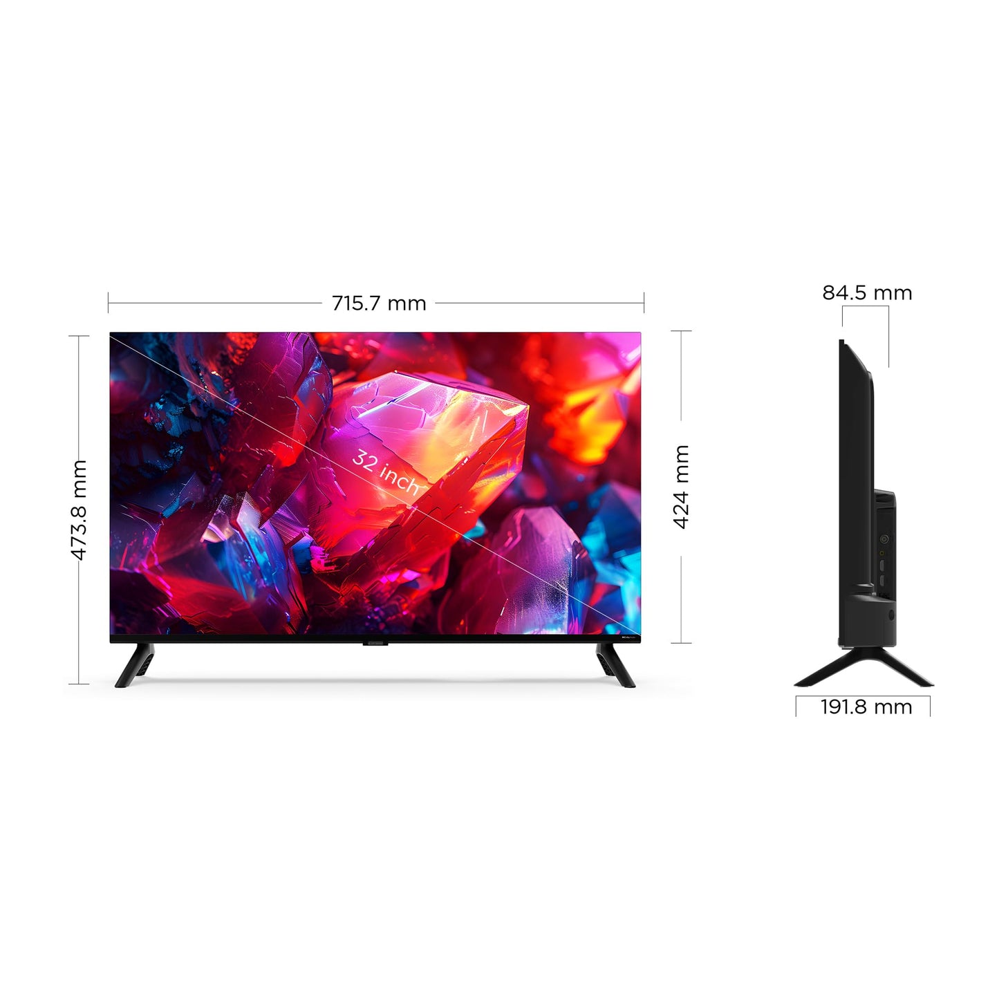 BLACK+DECKER 80 cm (32 inches) A1 Series HD Ready LED Smart Google TV BXTVGU32HD2841ATIN (Black)