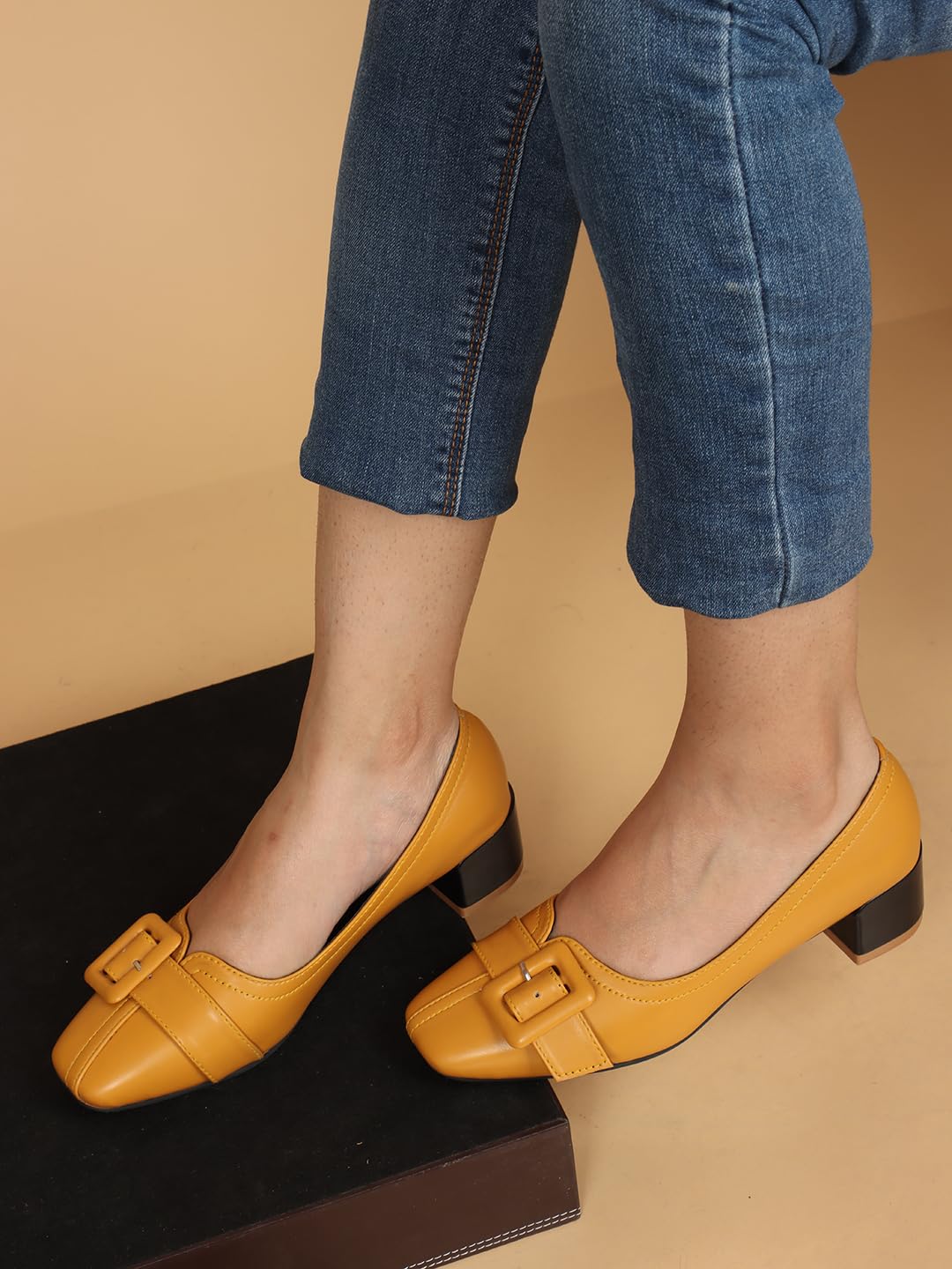 ELLE Women Shoes, Mustard, UK-6
