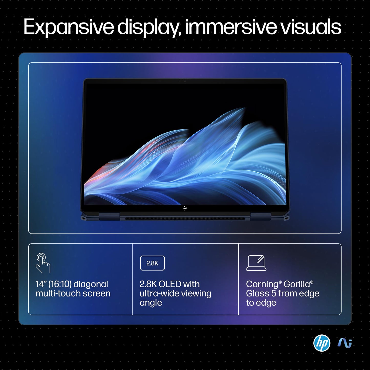 HP OmniBook Ultra Flip (Previously Spectre) Intel Core Ultra 7 258V 47 TOPS (32GB LPDDR5X, 1TB SSD) OLED, 500 nits,14''/35.6cm, Touch 2-in-1, Win11, Office21, Blue, 1.34kg, fh0046TU Next Gen AI Laptop