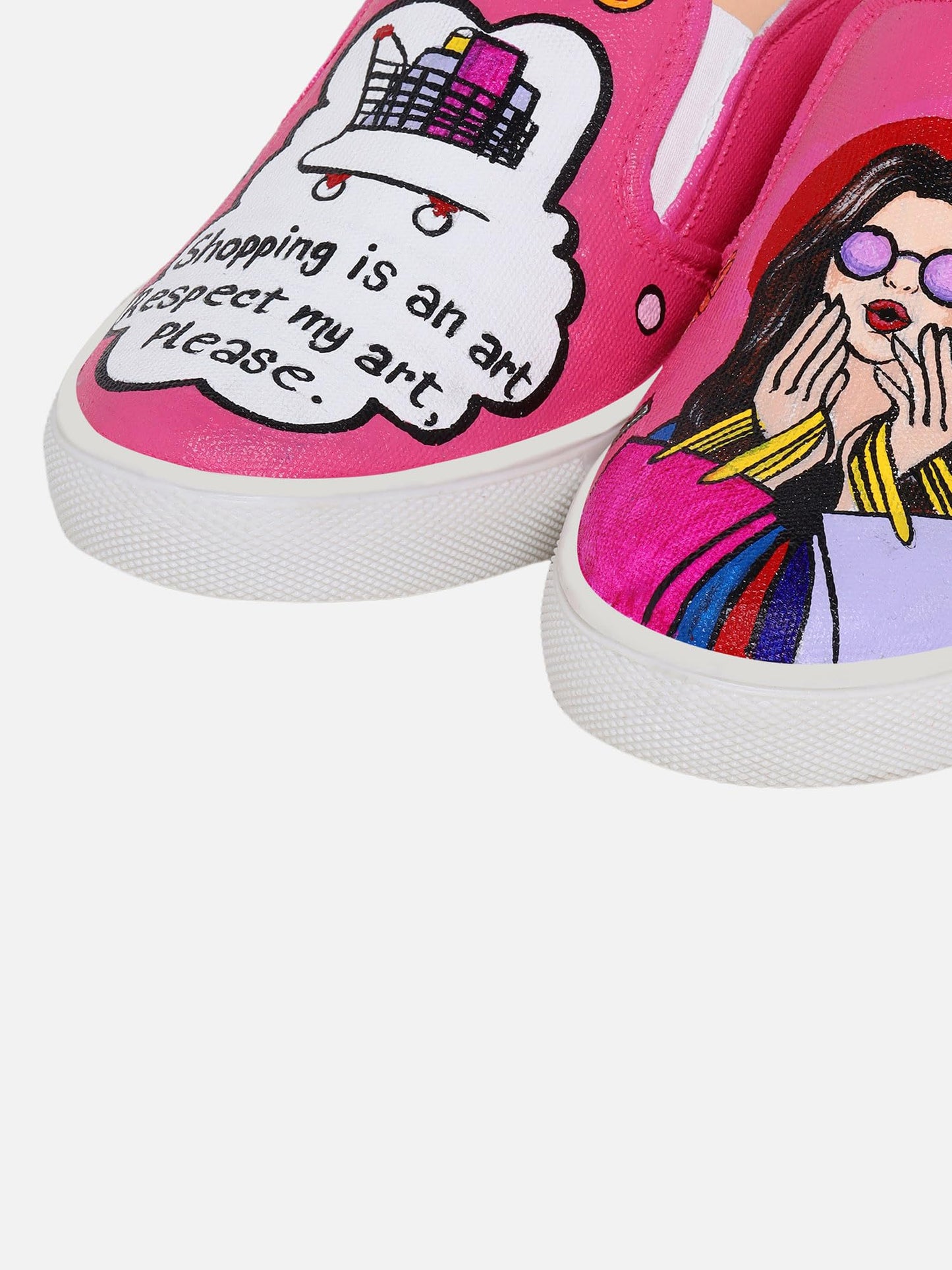 THE QUIRKY NAARI Shopaholic Slipons Stylishly Playful Fit | Pink