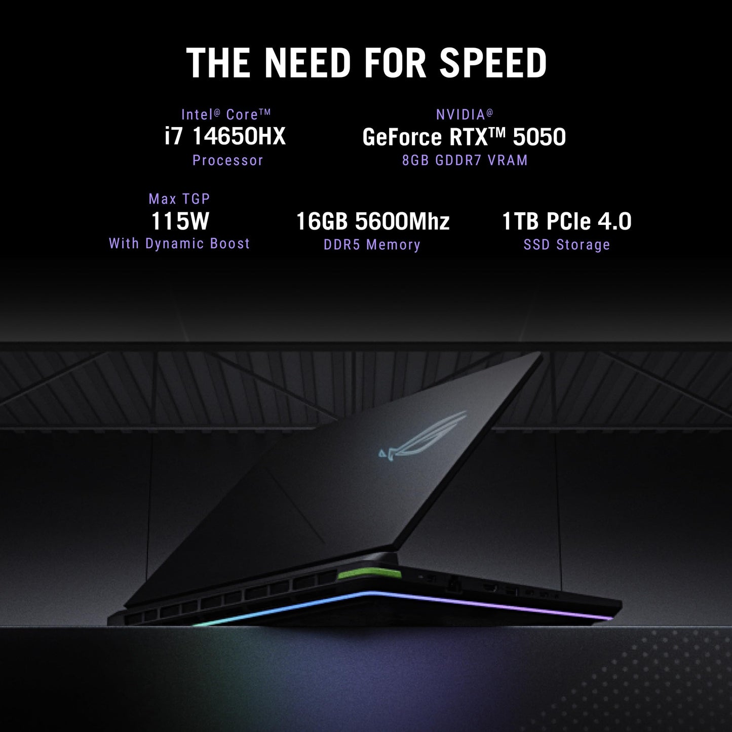 ROG Strix G16, Intel Core i7 14650HX,Gaming Laptop(RTX 5050-8GB/115W TGP/16GB RAM/1TB SSD/2.5K QHD+/16"/240Hz/90Whr/Windows 11/M365 Basic (1Year)*/Office Home 2024/Eclipse Gray/2.5 Kg)G615JHR-S5005WS