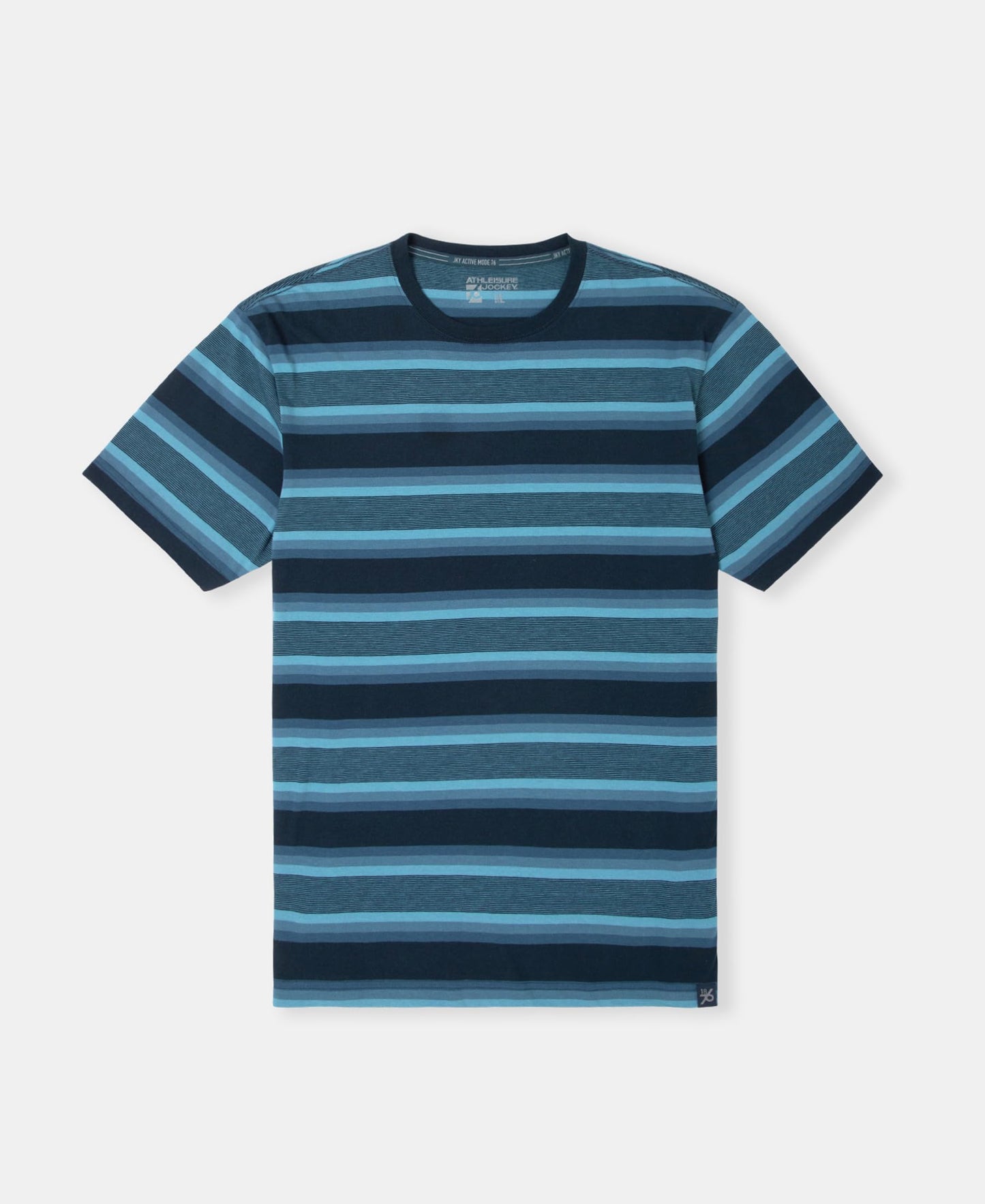 Jockey 2715 Men's Super Combed Cotton Rich Striped Round Neck Half Sleeve T-Shirt_Navy, Insignia Blue & Stellar_XXL