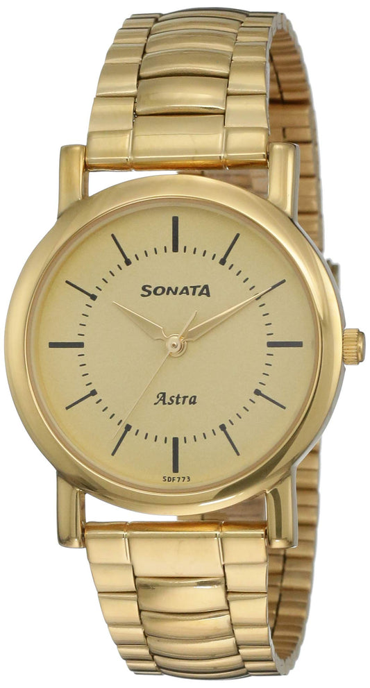 Sonata Analog Champagne Dial Men's Watch-NN77049YM01/NP77049YM01