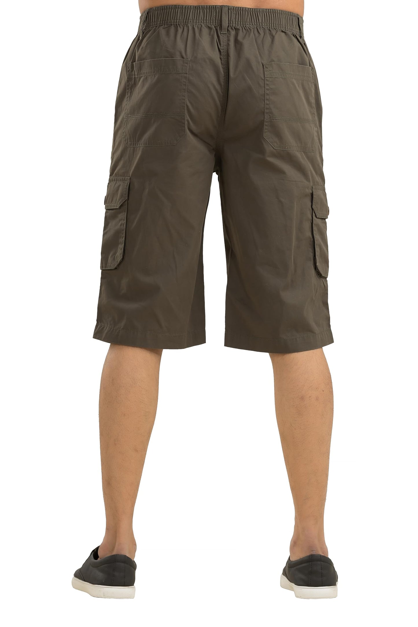 BELANO Men's Olive Cotton Regular Fit Cargo Long Shorts (in, Numeric, 28, Regular, Olive)
