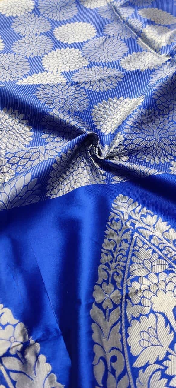 SGF11- Women's Kanjivaram Soft Silk Saree With Blouse Piece (Royal Blue)