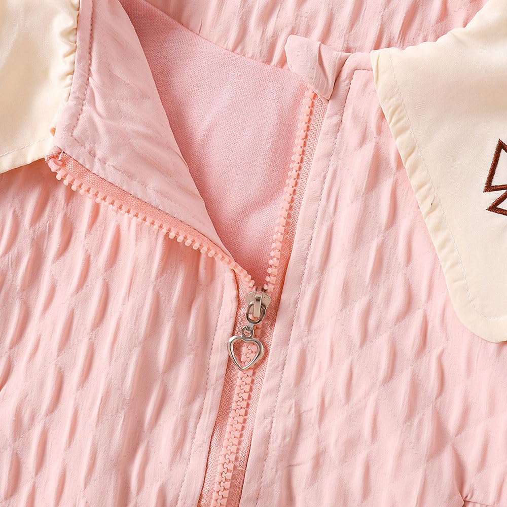 Hopscotch Girls Polyester Waist Length Jackets in Pink Color For Ages 2-3 Years