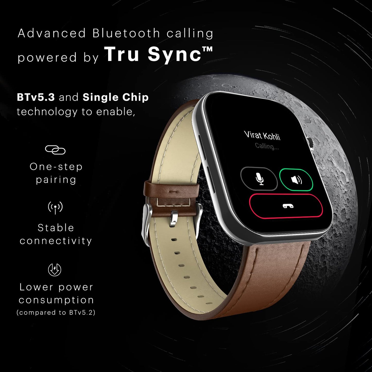 Noise ColorFit Ultra 3 Bluetooth Calling Smart Watch with Biggest 1.96" AMOLED Display, Premium Metallic Build, Functional Crown, Gesture Control with Leather Strap (Classic Dark Brown)