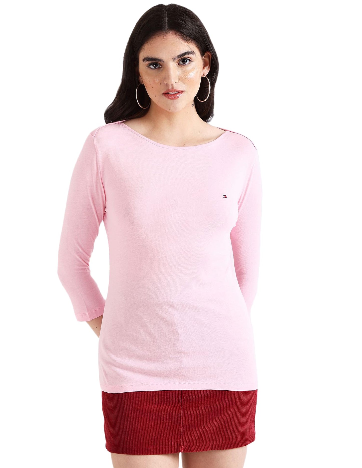 Tommy Hilfiger Slim Boat-NK TOP 3/4 SLV Classic Pink