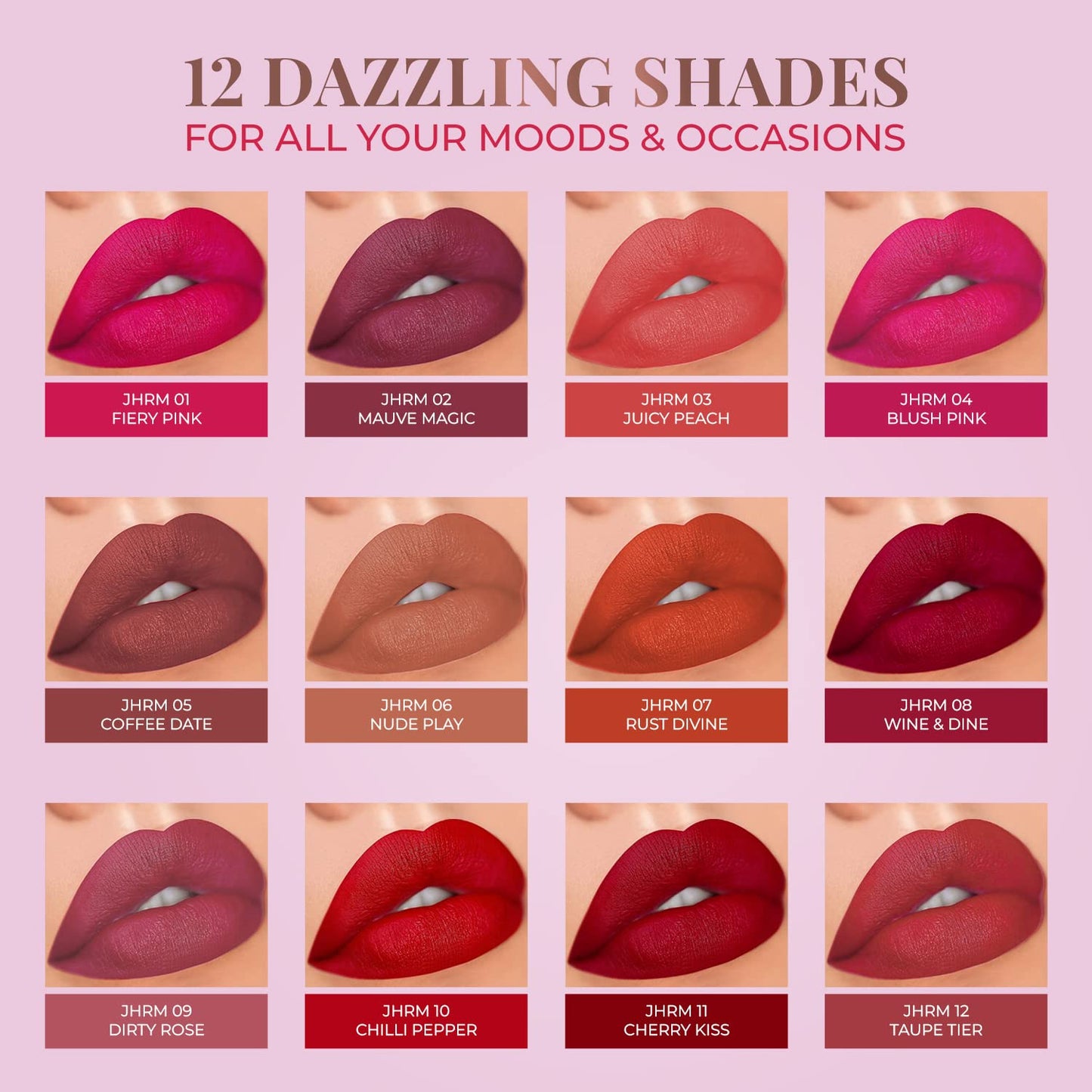 Just Herbs Matte Lipstick, Hydrating Nourishing and Liquid Waterproof Long Stay Relaxed Matte Bullet Lipsticks for Women 4.2 gm (Juicy Peach)