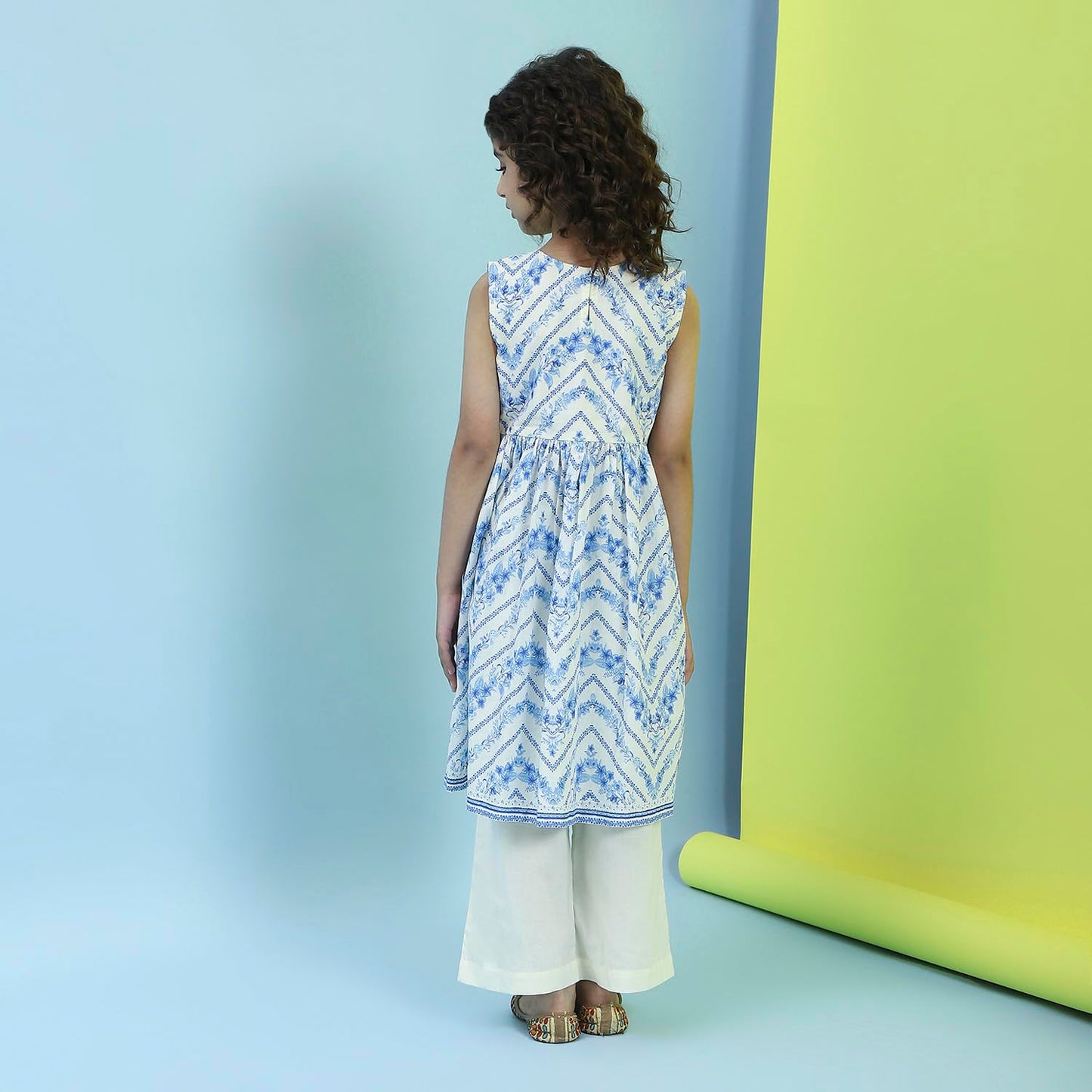 Biba Girl's Cotton Kurta, Bottom (KWPLMP6437SS25CRM_Cream