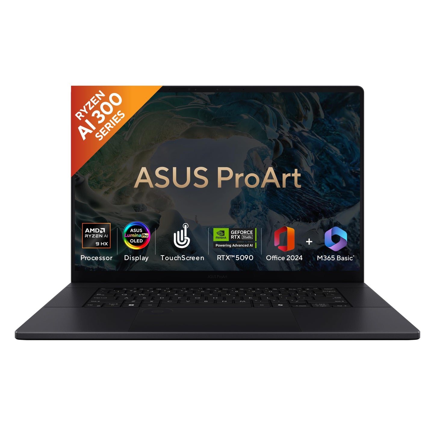 ASUS ProArt P16 OLED (2025), AMD Ryzen AI 9 HX 370, RTX 5090-24GB,64GB RAM, 2TB SSD, 16"/40.64cm Touchscreen, 4K, 120Hz,Windows 11,M365 Basic (1Year)*/Office 2024, Nano Black, 1.95Kg,H7606WX-SE028WS