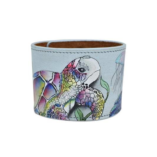 Anuschka Women's Hand-Painted Genuine Leather Adjustable Wrist Band - Underwater Beauty