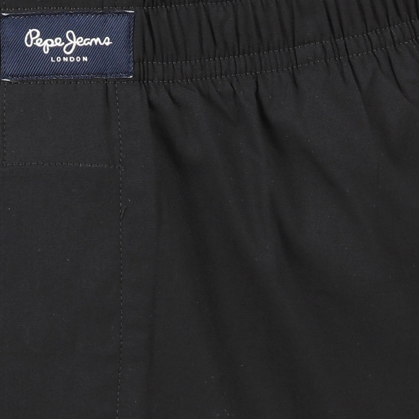 Pepe Jeans Men's Solid Woven Pyjama - BLACK - Medium