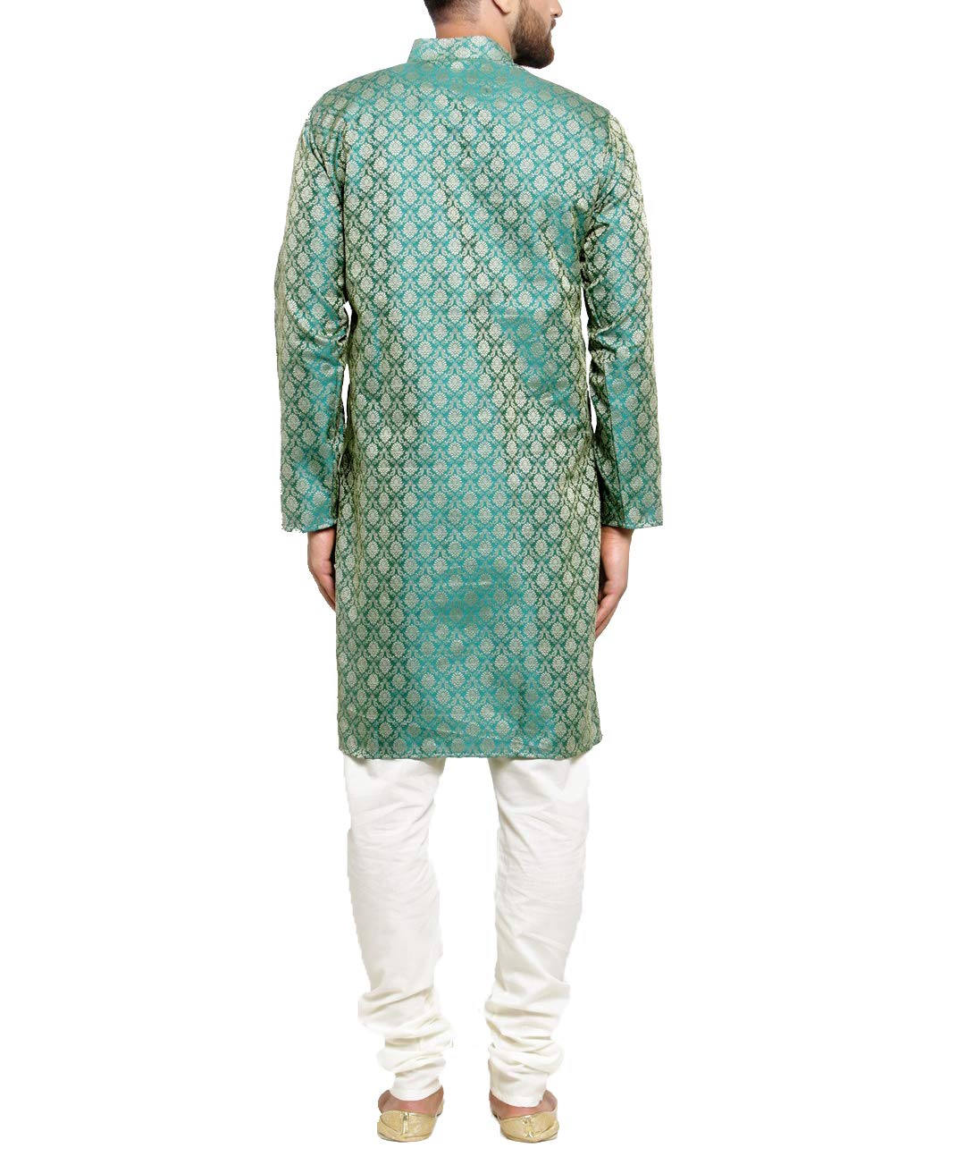 Jompers Men's Kurta Pyjama Set (Green, Large)