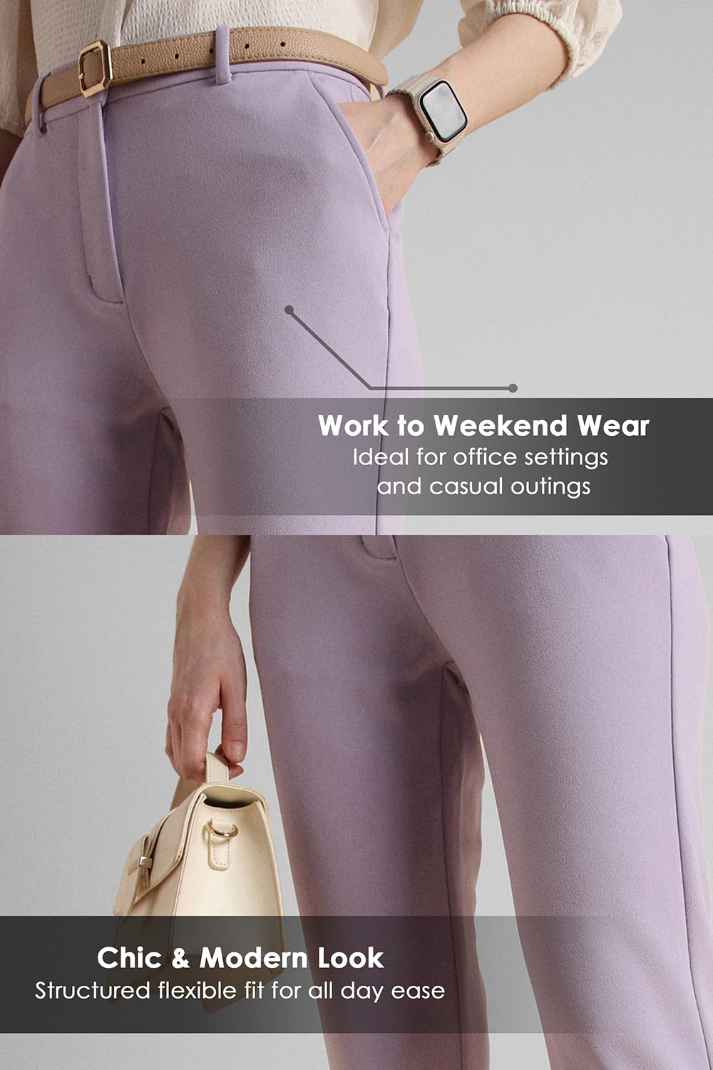 Van Heusen Women's Regular Pants (VWKBCRGF836915_Lilac