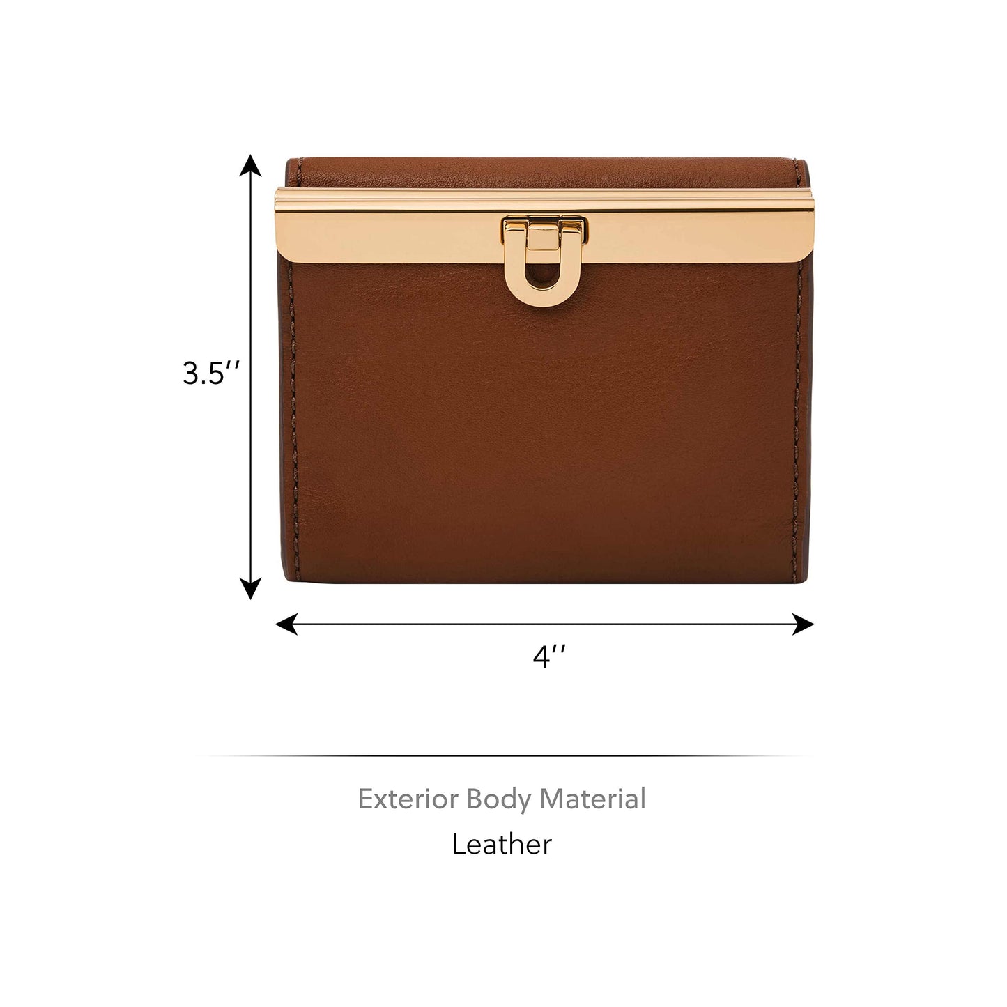 Fossil Women Leather Penrose Brown Card Case Sl8288200