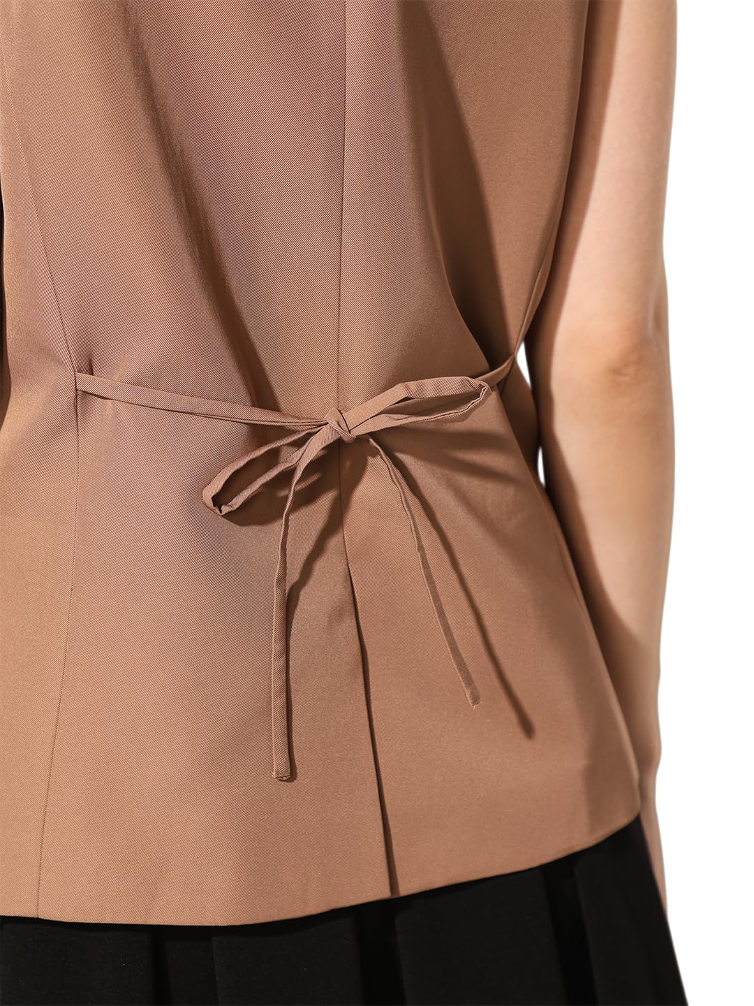 ONLY Women's Solid Regular Fit Light Brown Top