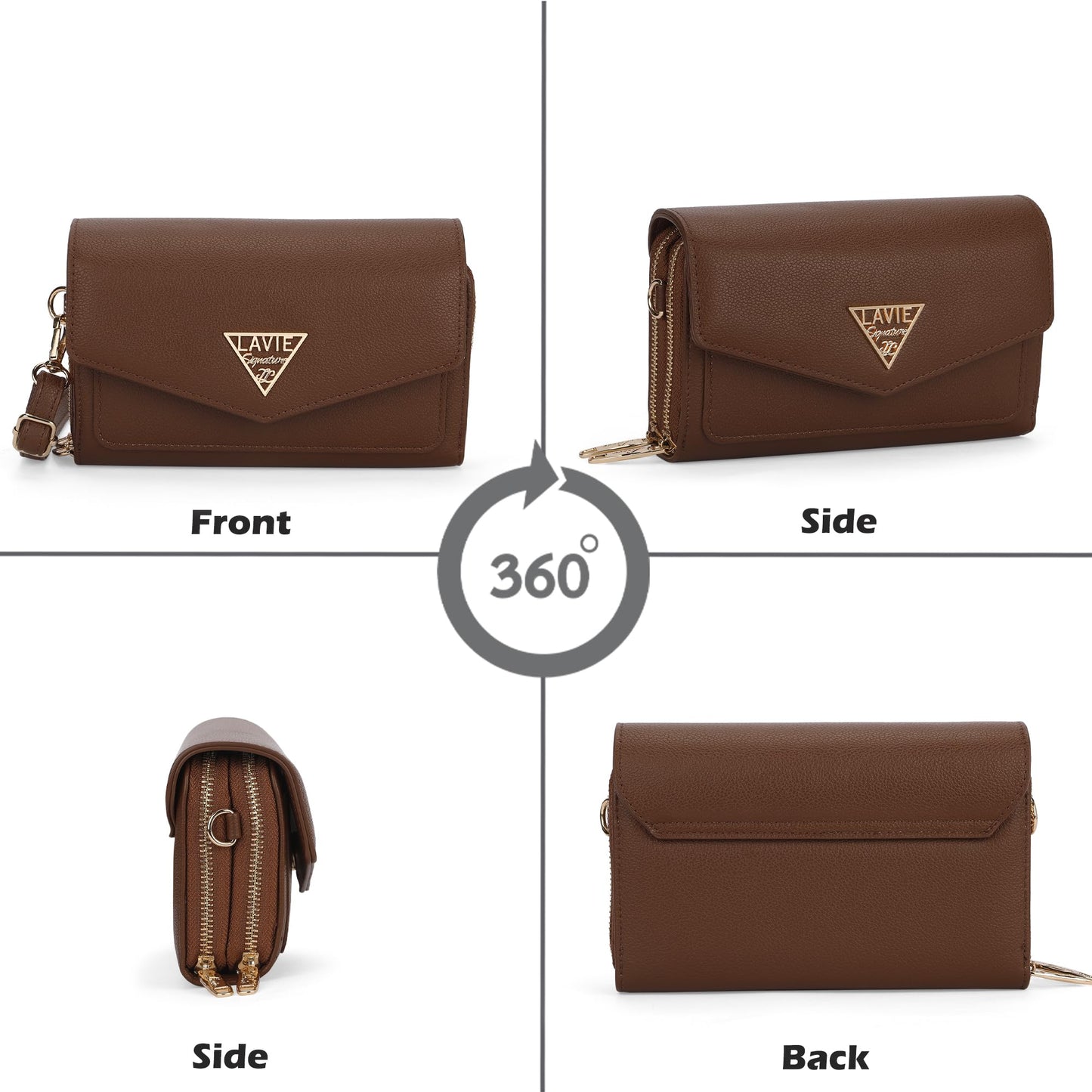 Lavie Signature Women's Lowa 2C Zip Around Crossbody Sling Bag | Stylish Shoulder Bag | Ladies Purse Handbag | Gift for Women