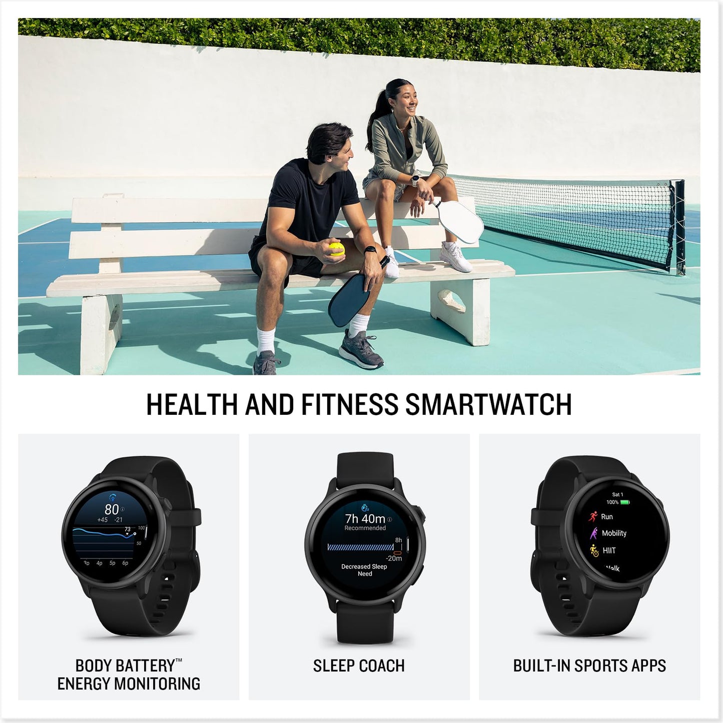 Garmin vívoactive® 6, Health and Fitness GPS Smartwatch, AMOLED Display, Up to 11 Days of Battery, Slate with Black Band
