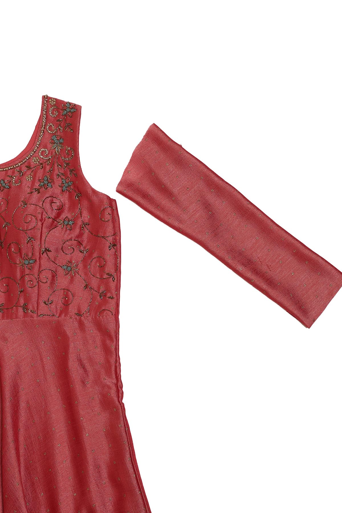 Soch Womens Onion Pink Vichitra Embroidered Gown with Cutdana