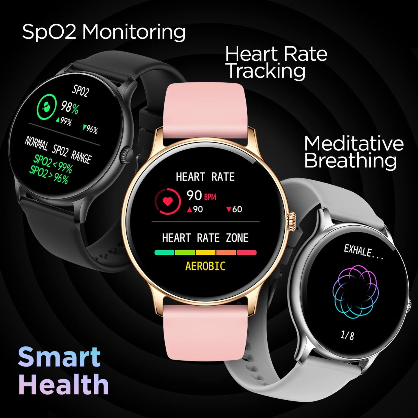 Fire-Boltt Phoenix Smart Watch with Bluetooth Calling 1.3,120+ Sports Modes, 240 * 240 PX High Res with SpO2, Heart Rate Monitoring & IP67 Rating (Black)