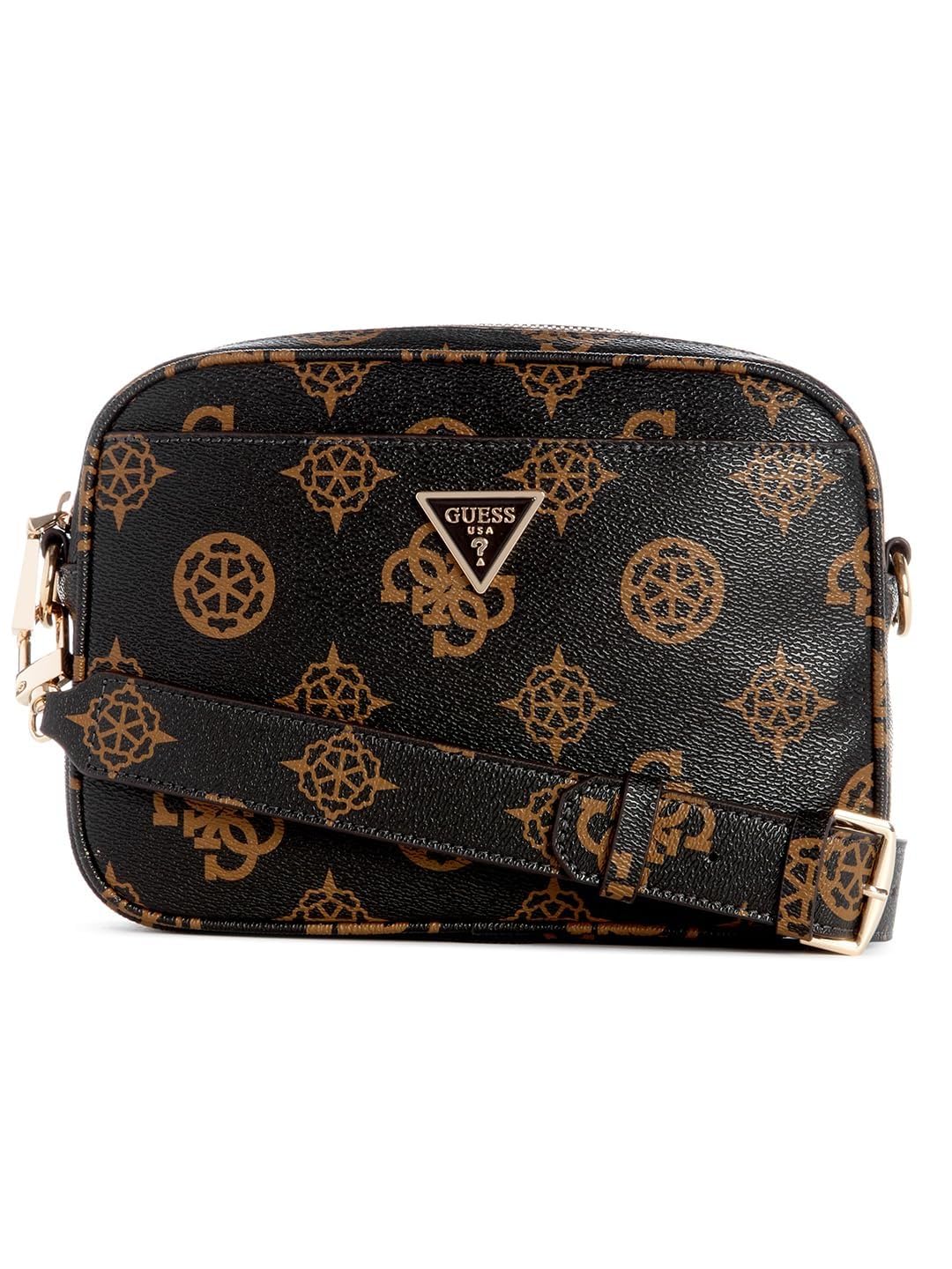 GUESS Women's Black Printed Crossbody Bag| Ladies Purse Handbags | Gift for Ladies