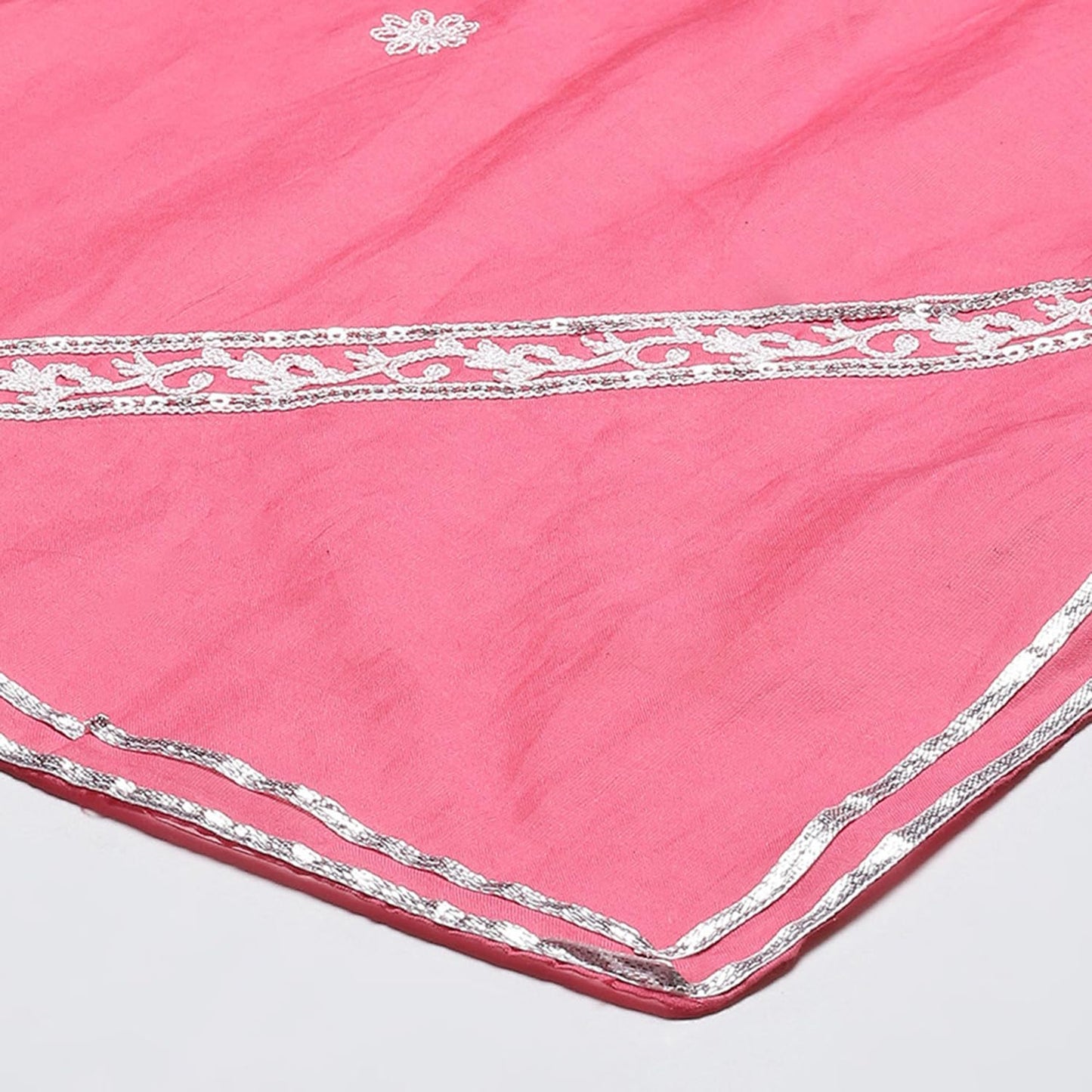 BIBA WOMEN EMBROIDERY RELAXED SALWAR KURTA DUPATTA(SKDGULNAAZ8670_BRIGHT PINK_34)