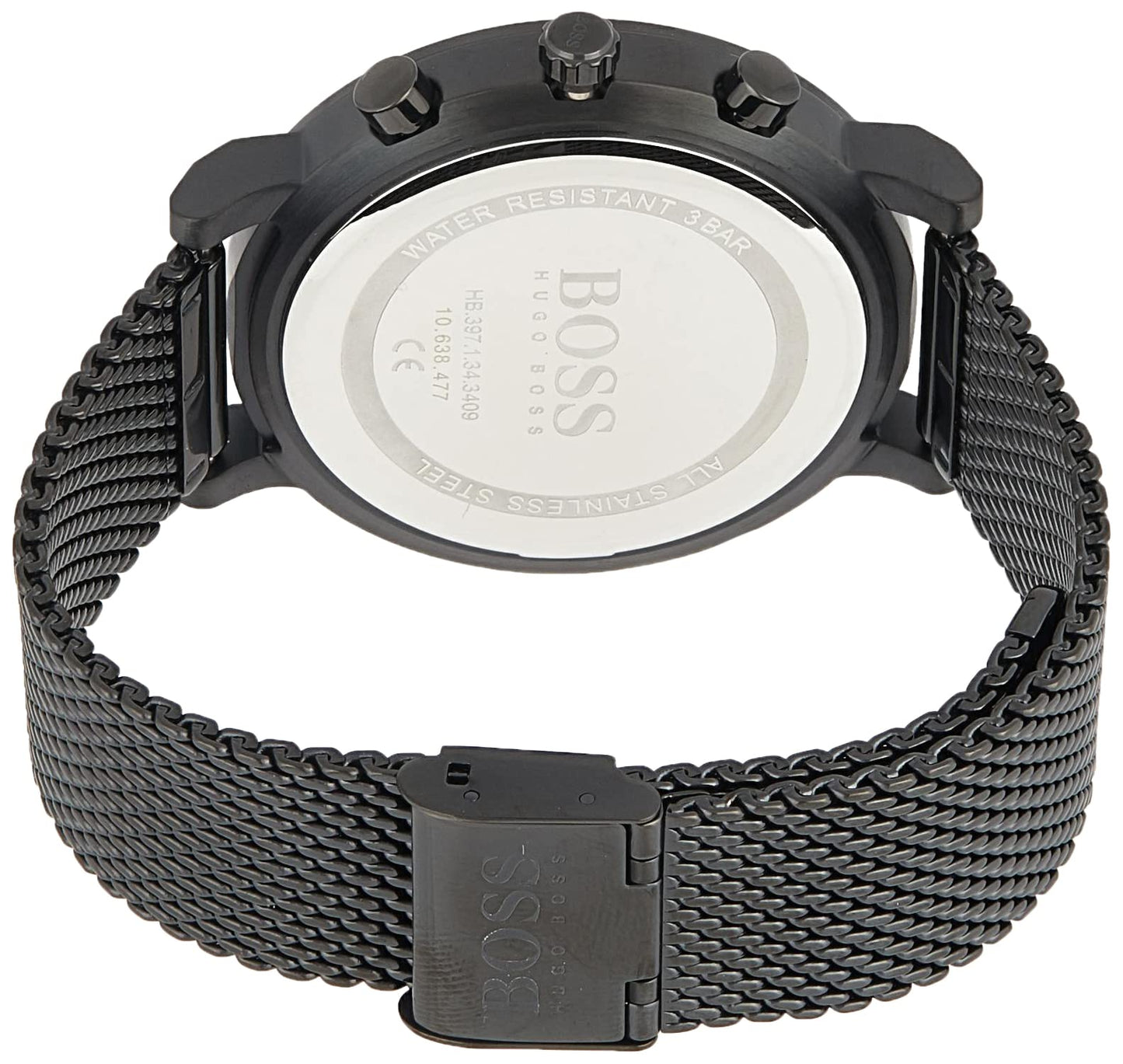 Hugo Boss Stainless Steel Montre Integrity Analog Black Dial Men Watch-1513813, Black Band