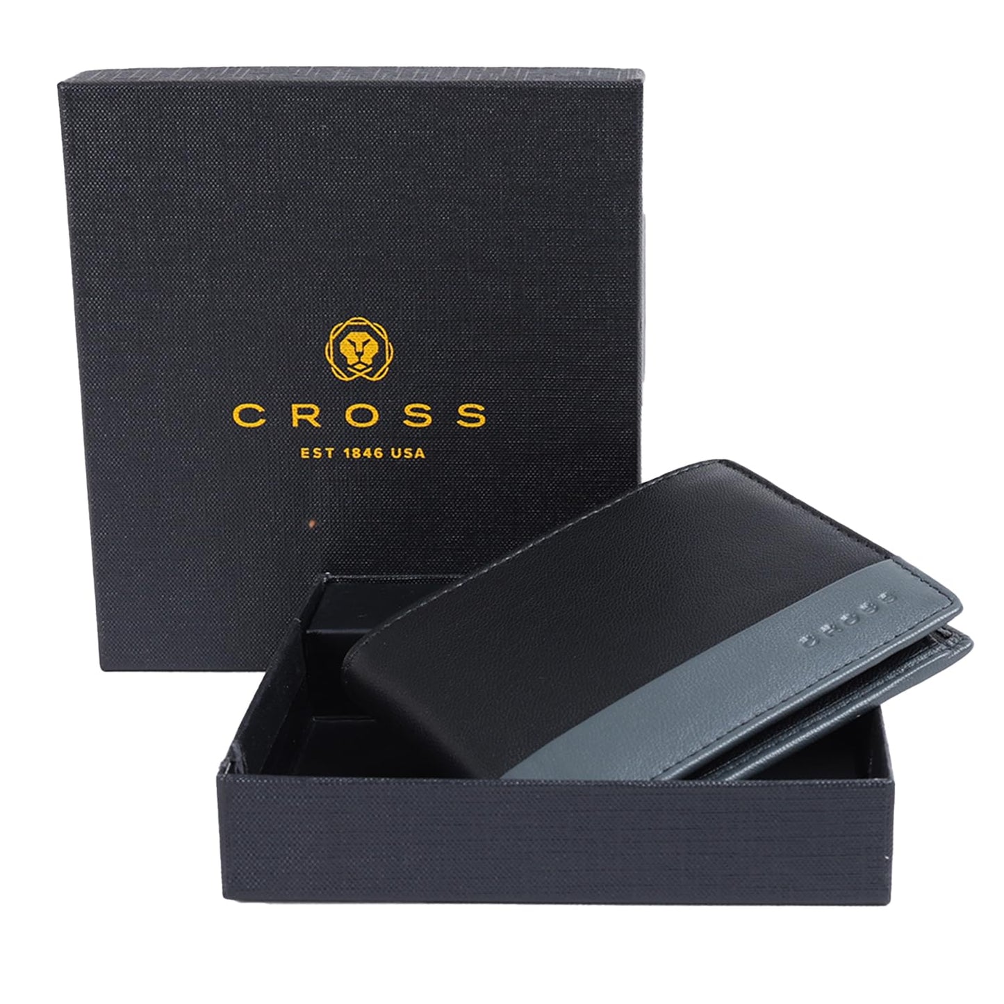 Cross Black Stone Zorzy-Bi-Fold Leather Coin Wallet for Men | 4 Card Slots |2 Slip in Pocket & 2 Full Length Currency Compartments