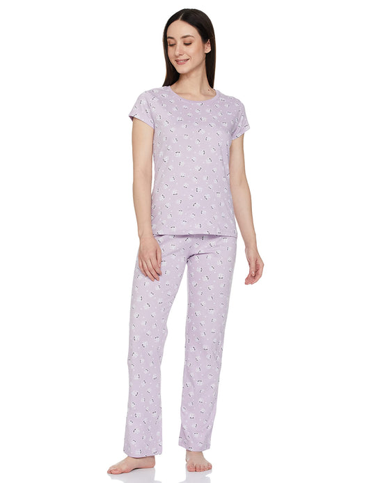 Max Plus Size Women All-Over Printed PJ Set (SP23TS01LAVENDER)_XXL