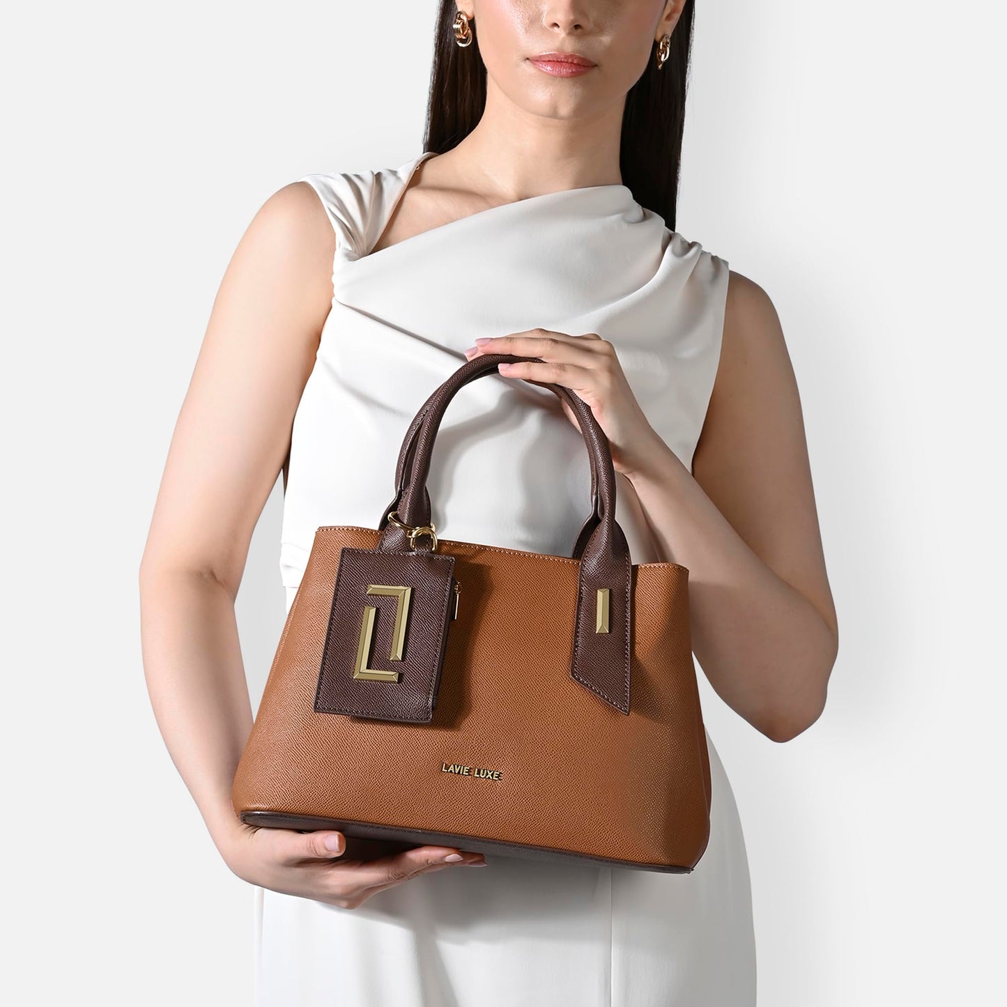 Lavie Luxe Women's Duo Rumba Satchel Bag for Women | Satchel Handbag for Work | Ladies purse | Stylish Shoulder Bag | Gift for Women