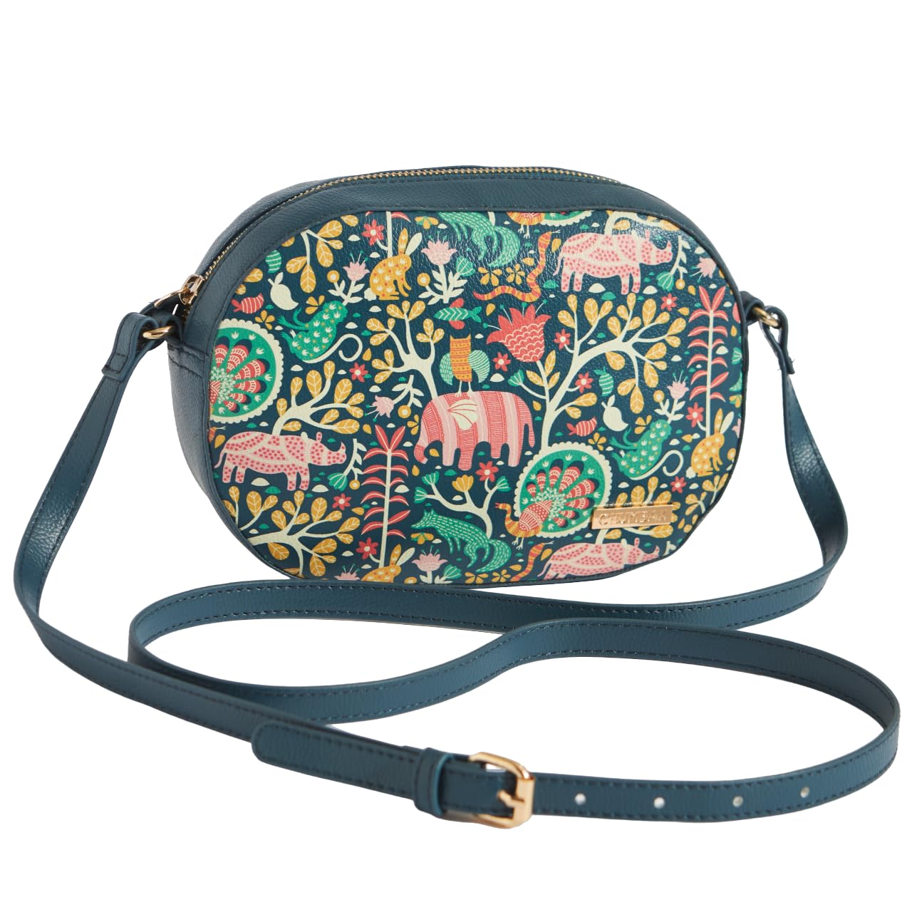 Chumbak Crossbody Sling Bag for Women | Stylish Printed Canvas Box Sling bag | Multipurpose Daily use Bag for Office/College/Travel