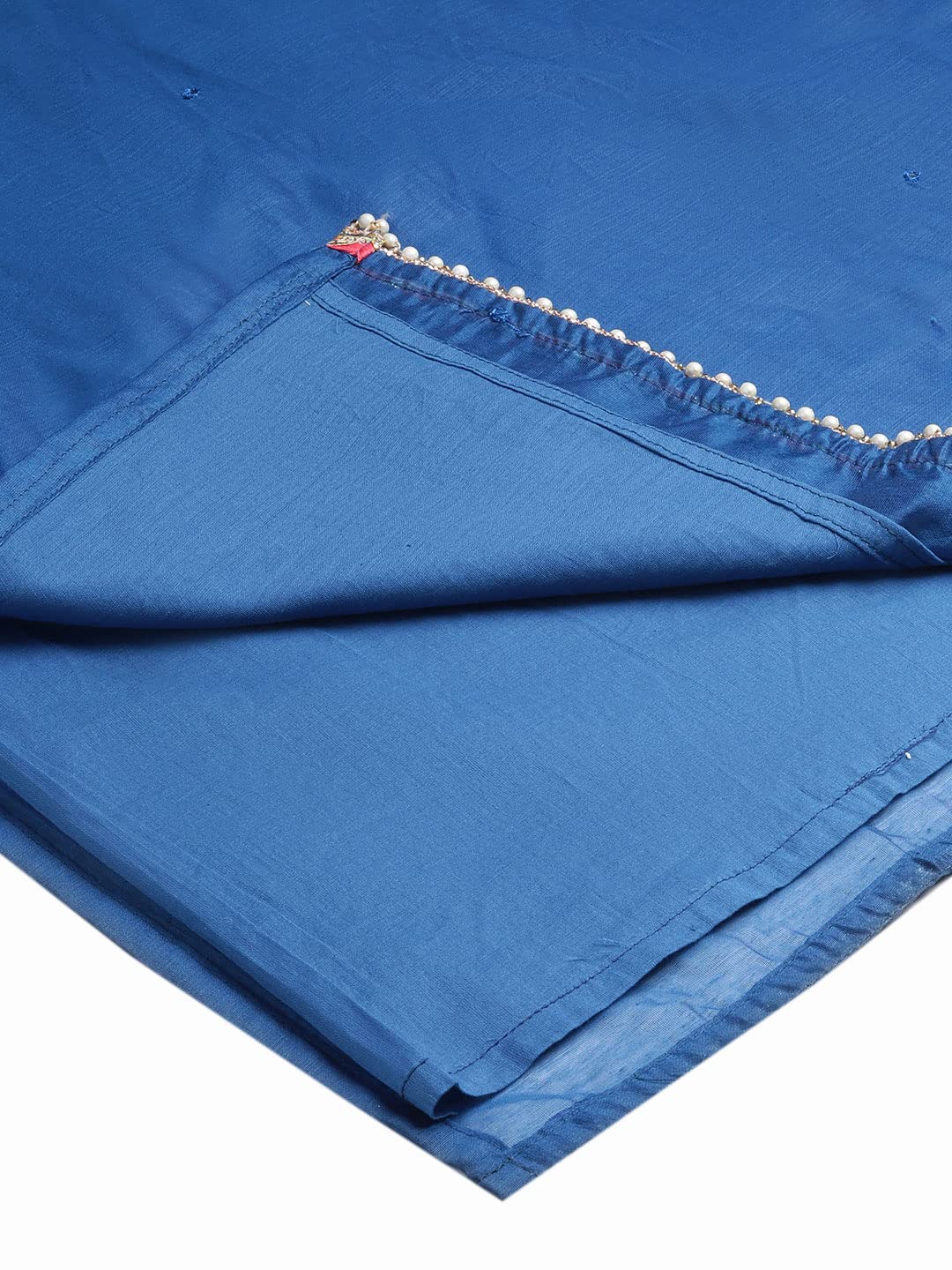 Divena Blue Solid Chenderi Kurta Skirt Set with Dupatta-DK0739-5XL