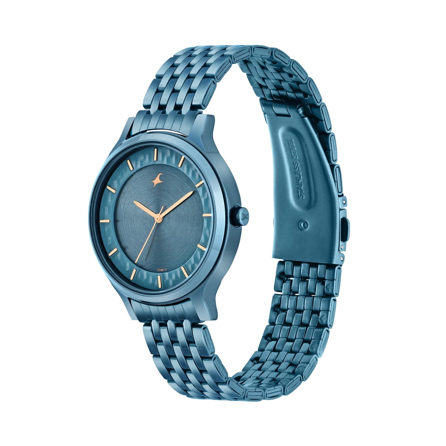 Fastrack Crush Quartz Analog Blue Dial Blue Stainless Steel Strap Watch for Girls - 6292QM02
