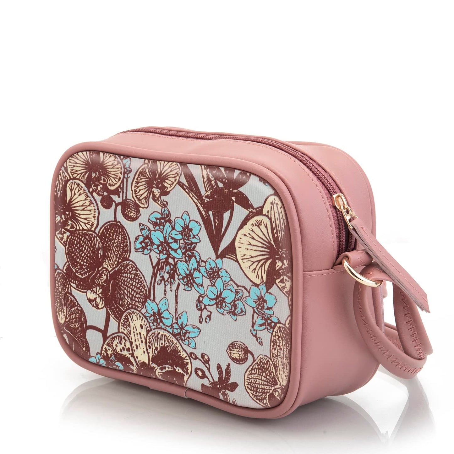 SACCI MUCCI Fashion Crossbody Sling Bag For Women/Girls- Orchid print Design (Blush)