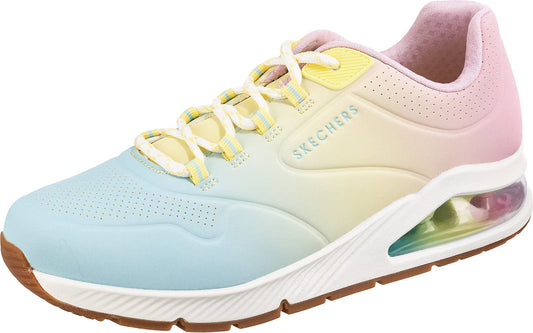 Skechers Women's UNO 2-Color Waves Sneaker, White/Mulit, 7