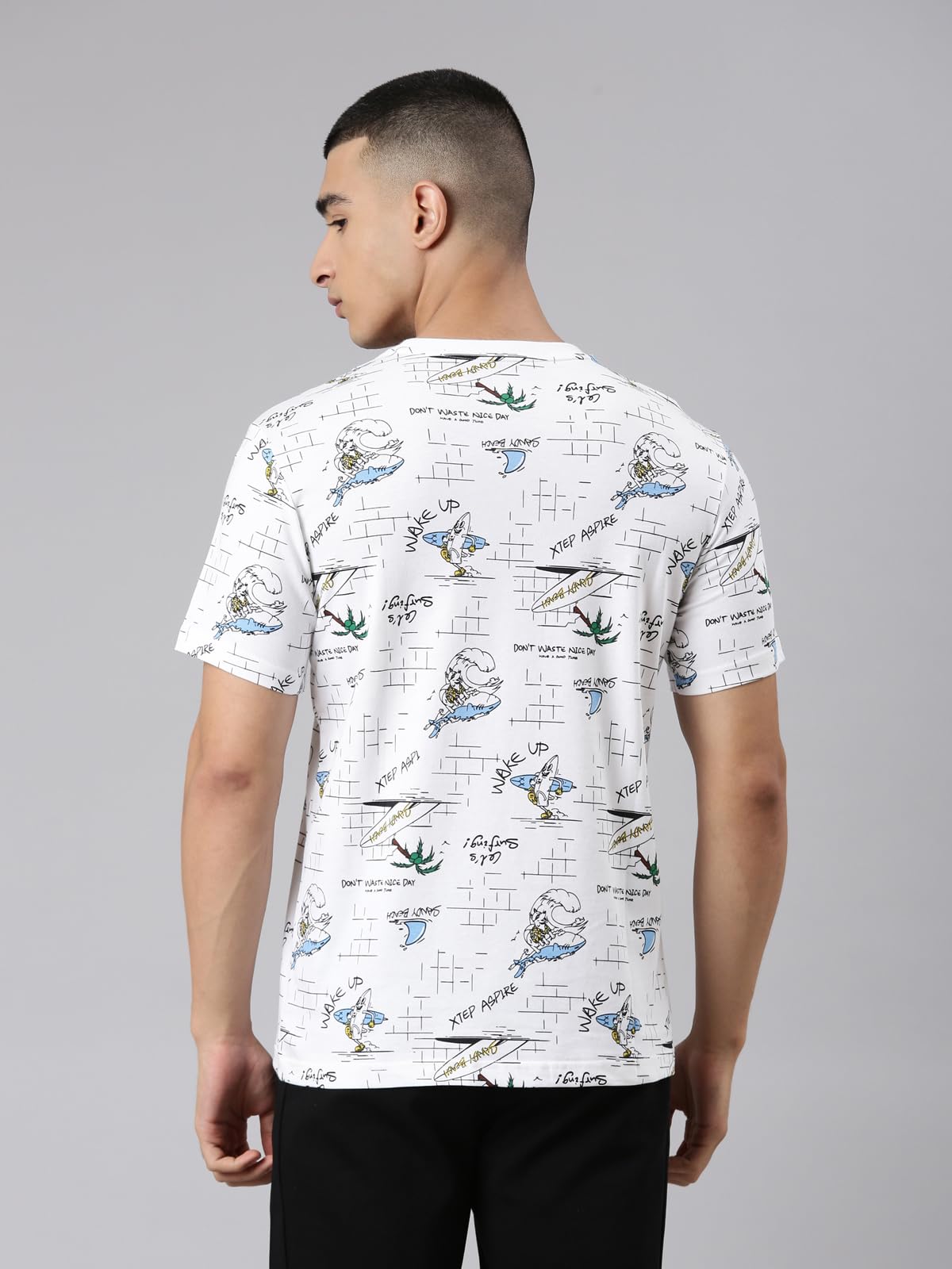 XTEP Men Lgnite Youth White Casual T-Shirt-L